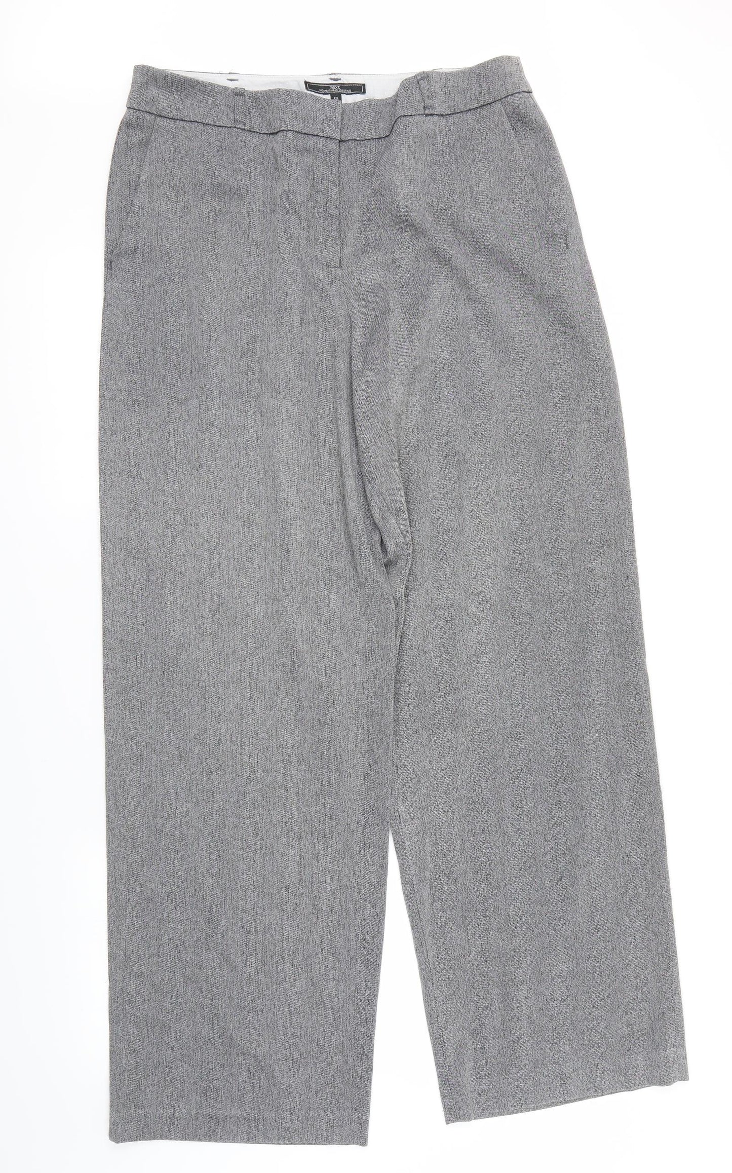 Womens UK Size 12 Next Regular Fit Dress Pants Grey Trousers