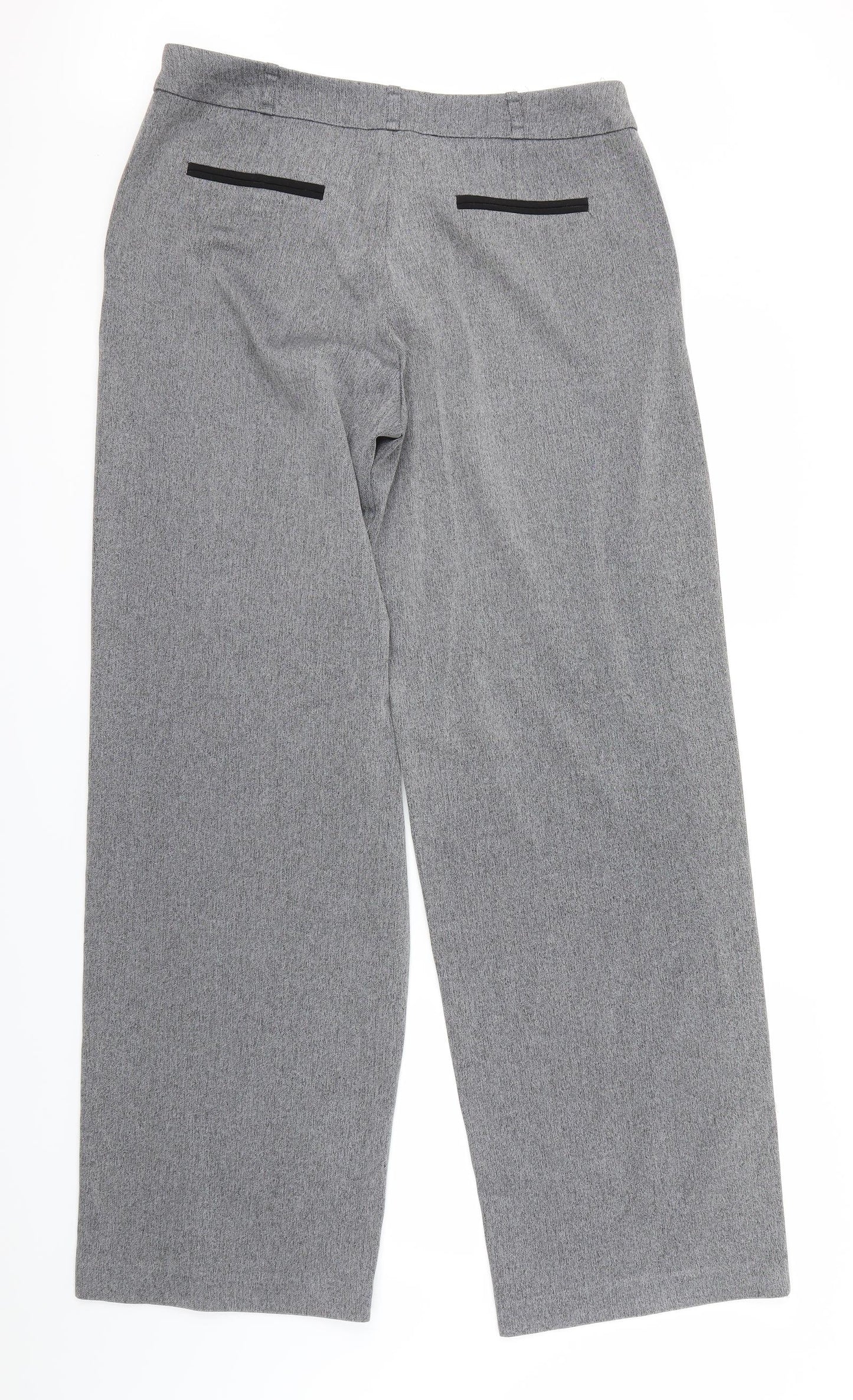 Womens UK Size 12 Next Regular Fit Dress Pants Grey Trousers