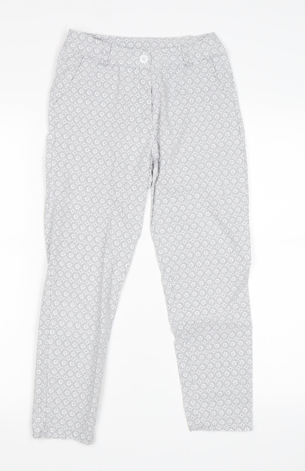 Womens UK Size M Preworn Regular Fit Capri Grey Trousers