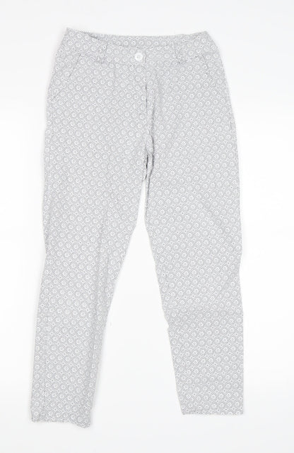 Womens UK Size M Preworn Regular Fit Capri Grey Trousers