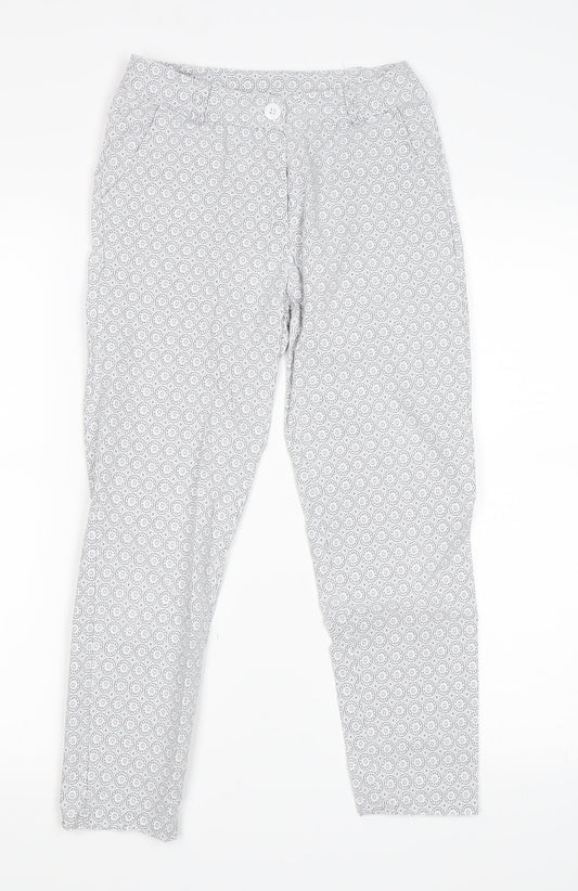 Womens UK Size M Preworn Regular Fit Capri Grey Trousers