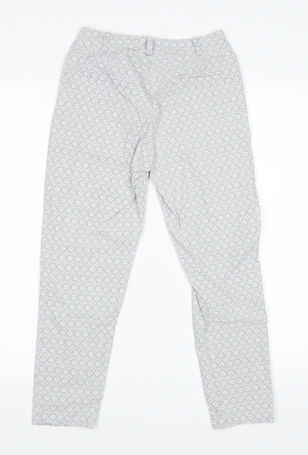 Womens UK Size M Preworn Regular Fit Capri Grey Trousers
