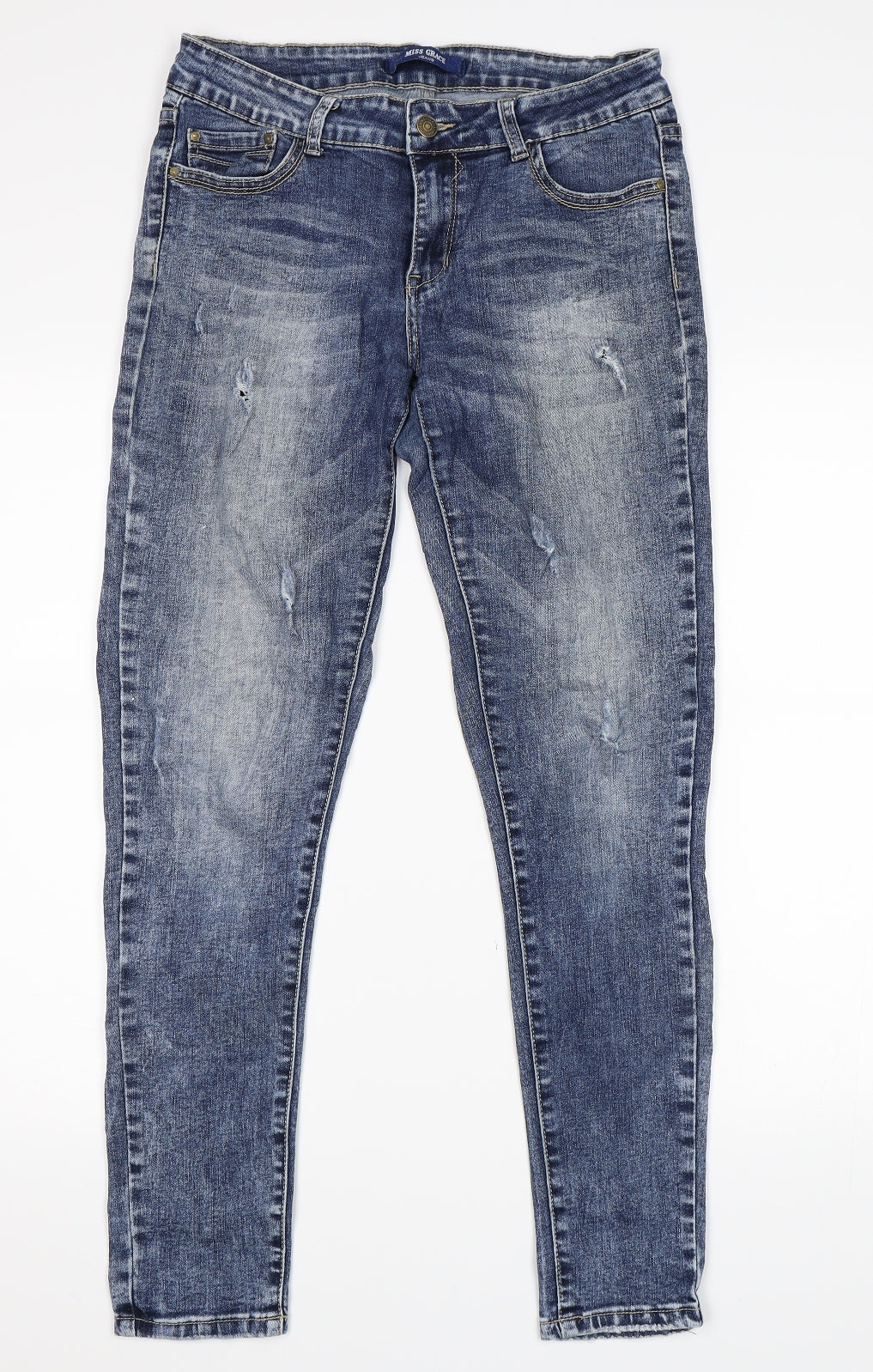 Miss Grace Womens Blue   Skinny Jeans Size 30 in L29 in