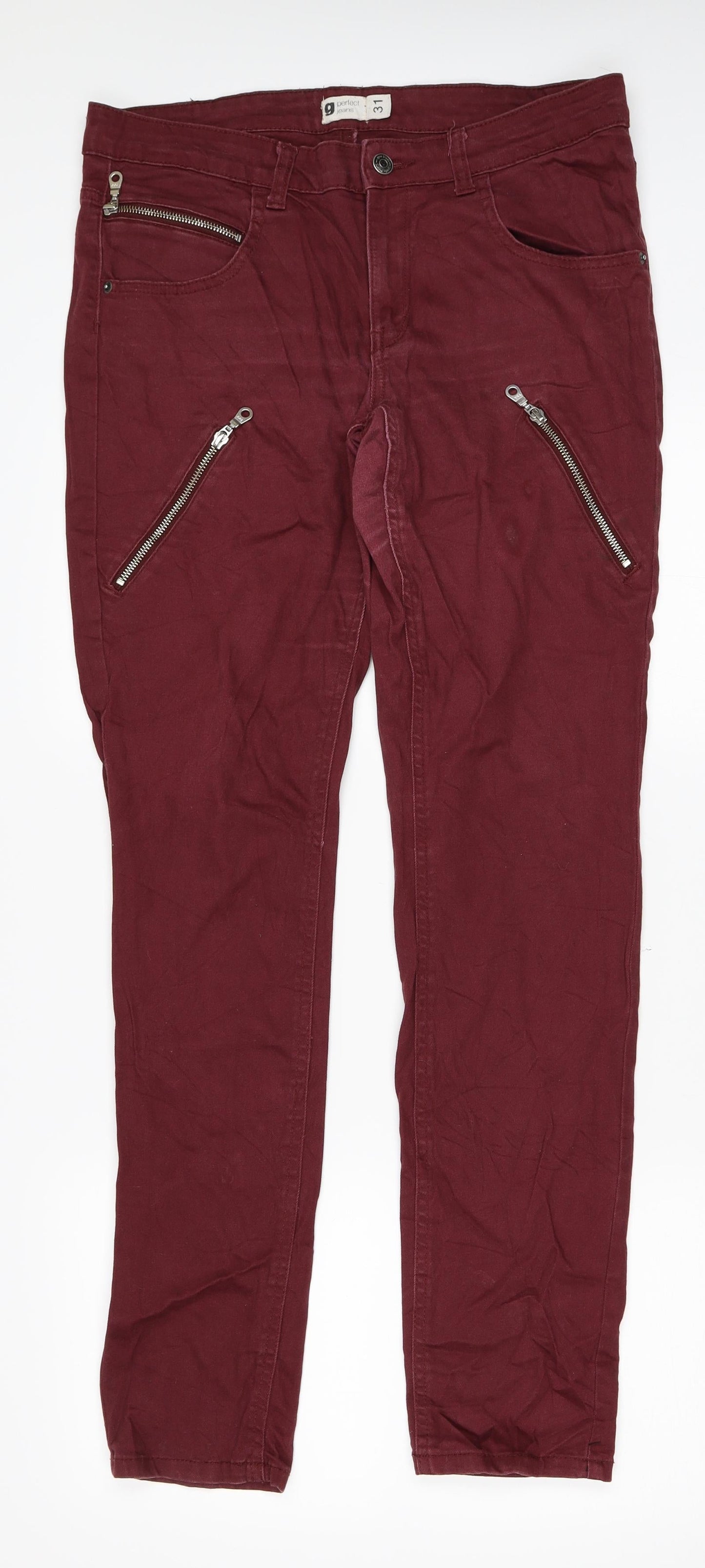 Womens UK Size 34 in Gina Tricot Regular Fit Skinny Red Jeans