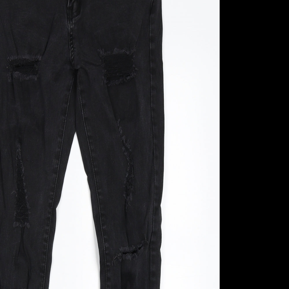 Womens UK Size 14 The Rockin Rev Regular Fit Skinny Black Jeans