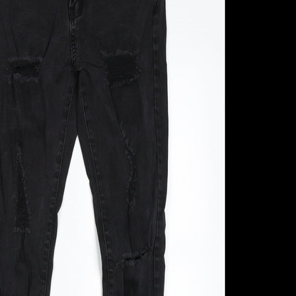 Womens UK Size 14 The Rockin Rev Regular Fit Skinny Black Jeans