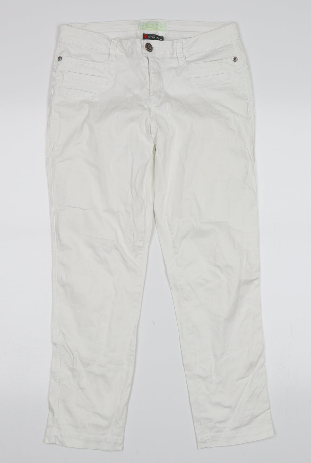 Womens UK Size 30 in Street One Regular Fit Skinny White Jeans