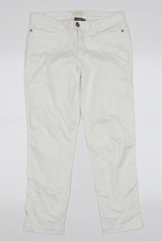 Womens UK Size 30 in Street One Regular Fit Skinny White Jeans