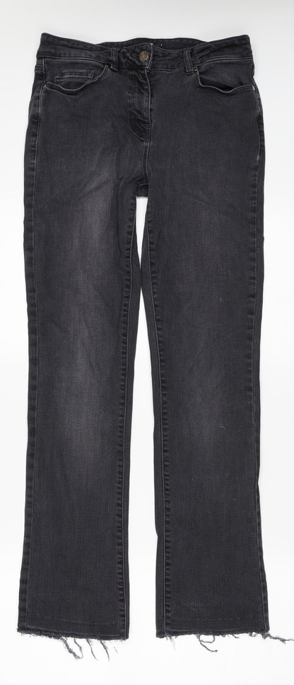 Womens UK Size 30 in Preworn Regular Fit Straight Black Jeans