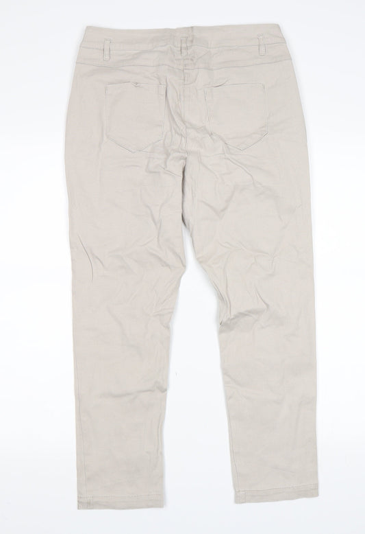 Flame Womens Grey   Chino Trousers Size 30 in L24 in