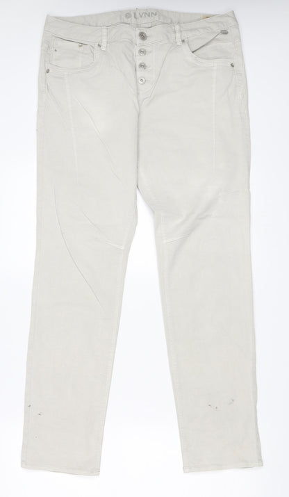 Lynn Womens Grey   Straight Jeans Size 34 in L30 in