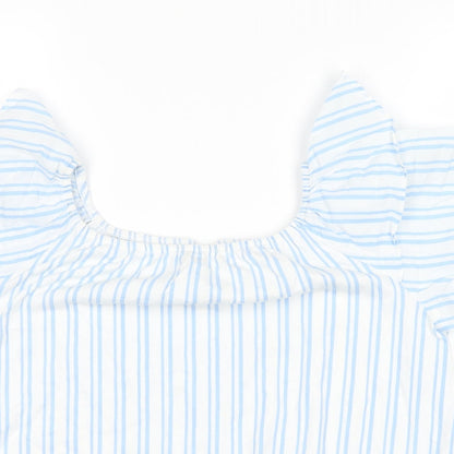Womens UK Size 10 Zara Blue Basic Blouse