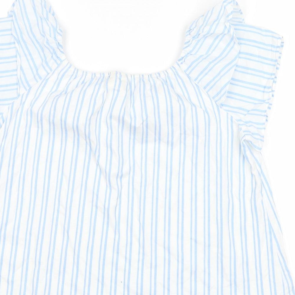 Womens UK Size 10 Zara Blue Basic Blouse