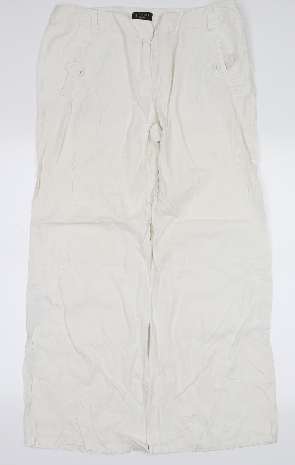Womens UK Size 14 Principles Regular Fit  White Trousers