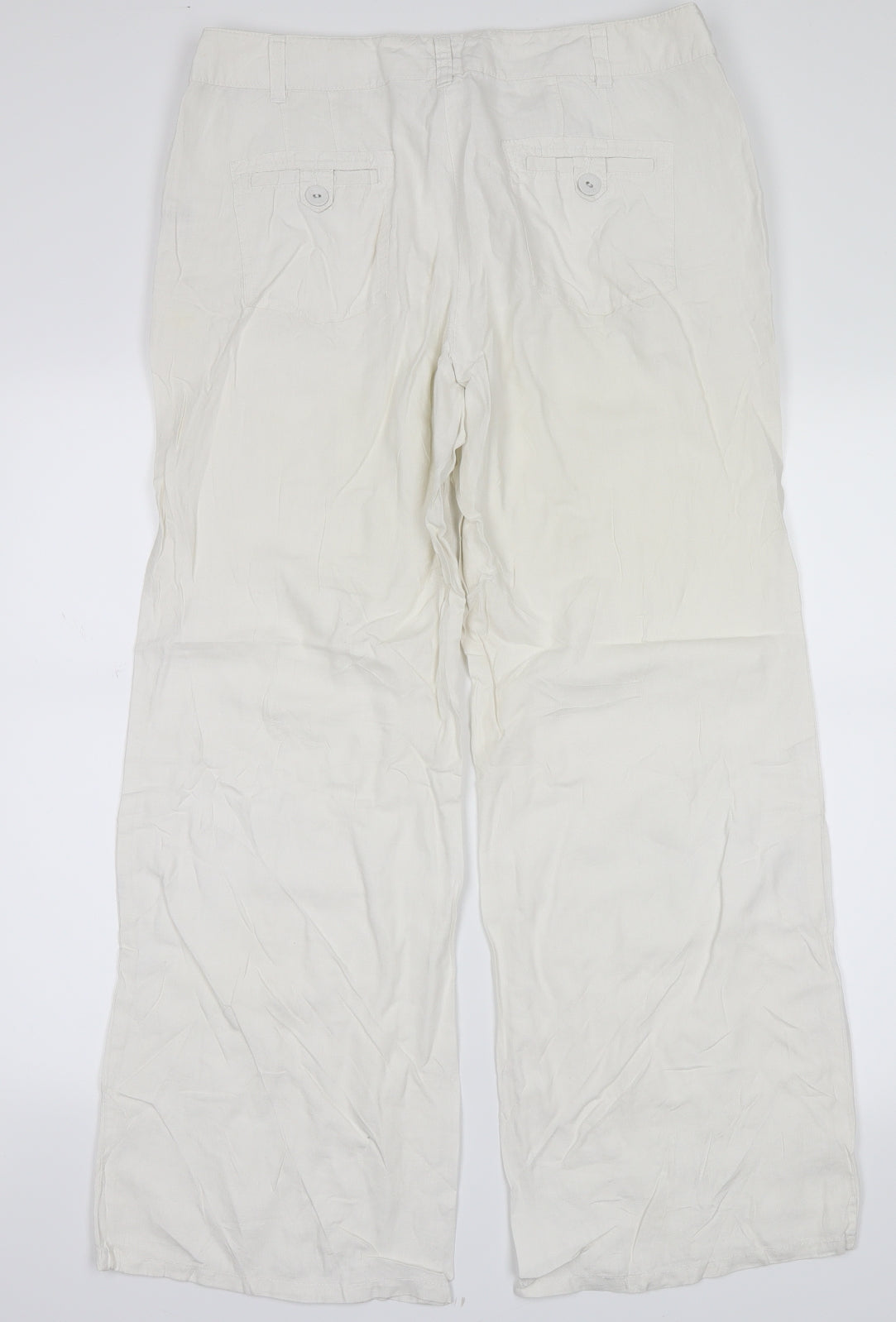 Womens UK Size 14 Principles Regular Fit  White Trousers