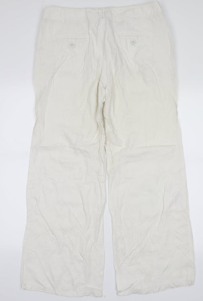 Womens UK Size 14 Principles Regular Fit  White Trousers