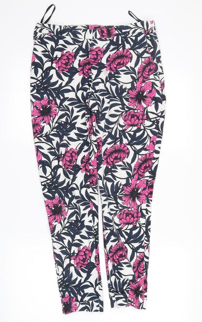 Atmosphere Womens White Floral  Trousers  Size 10