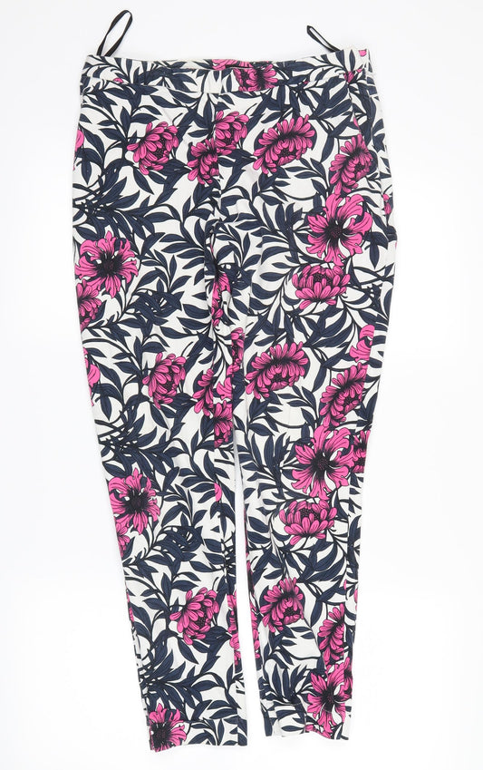 Atmosphere Womens White Floral  Trousers  Size 10