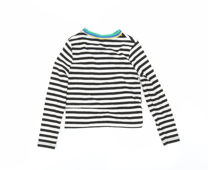 Tu Girls White Striped  Basic T-Shirt Size 7 Years