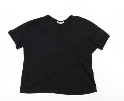Womens UK Size 18 Emreco Black Basic T-Shirt