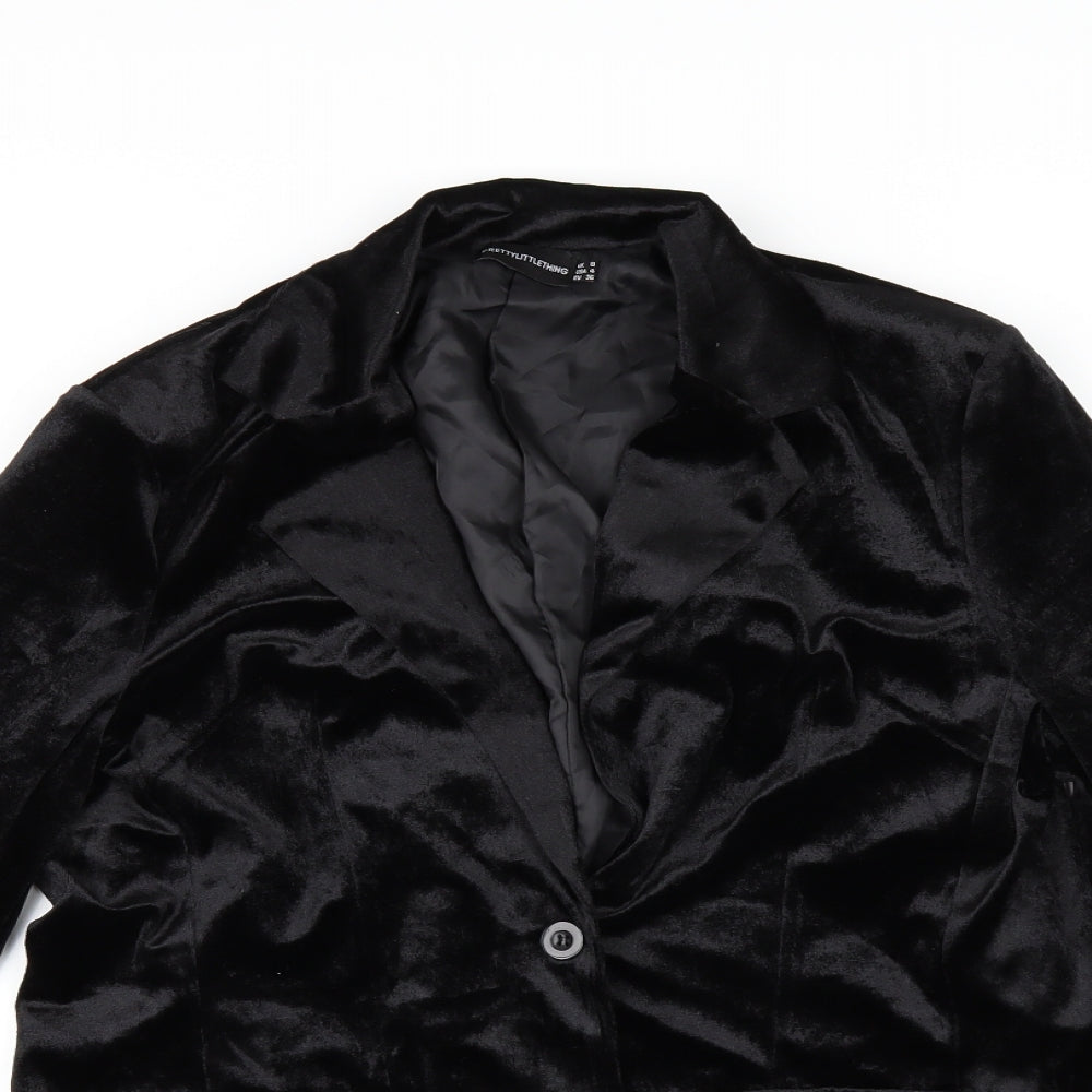 Womens UK Size 8 PRETTYLITTLETHING Black Jacket Jacket
