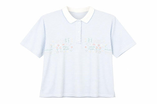 keneth too Womens Blue Striped  Basic Polo Size XL