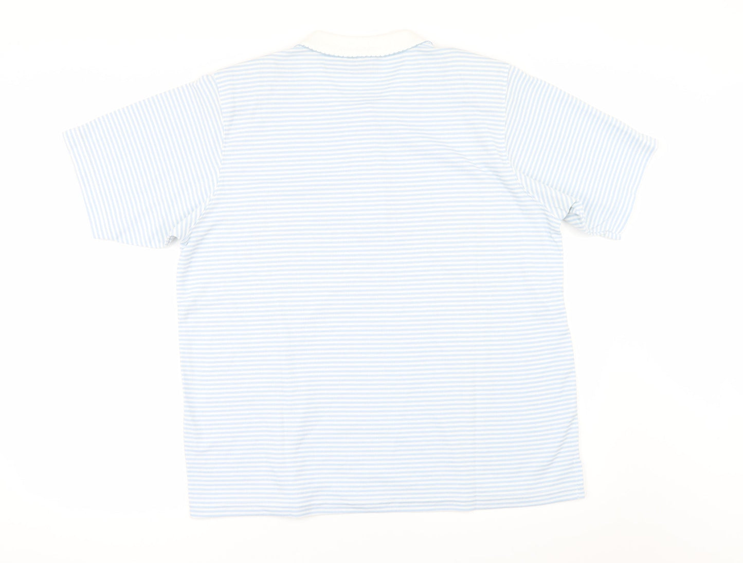 keneth too Womens Blue Striped  Basic Polo Size XL