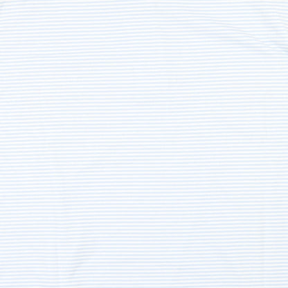 keneth too Womens Blue Striped  Basic Polo Size XL