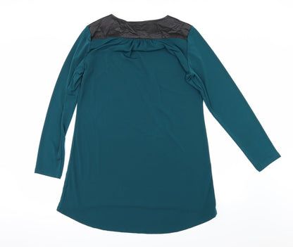 Womens UK Size S Susan Graver Green Tunic Blouse