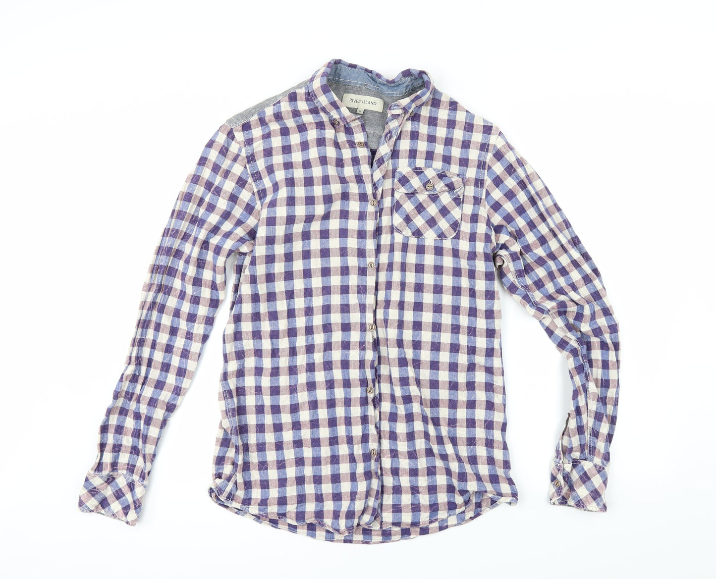 Mens UK Size M River Island Multicoloured  Button-Up Long Sleeve Casual Shirt