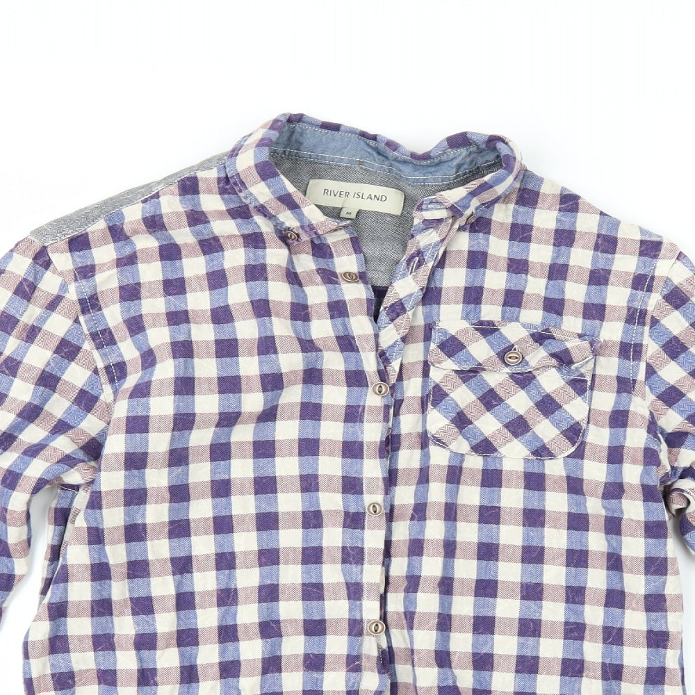 Mens UK Size M River Island Multicoloured  Button-Up Long Sleeve Casual Shirt