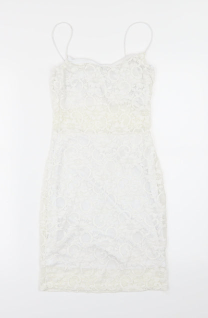 Boohoo Womens White   Bodycon  Size 8