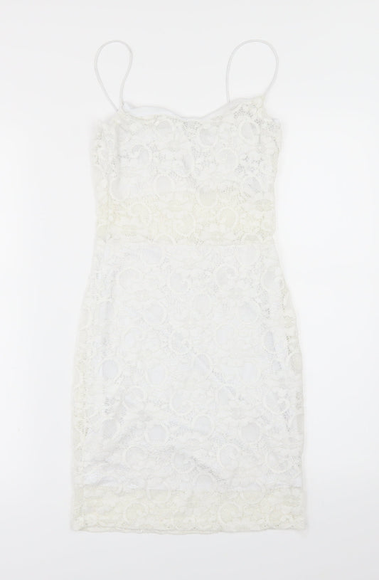 Boohoo Womens White   Bodycon  Size 8