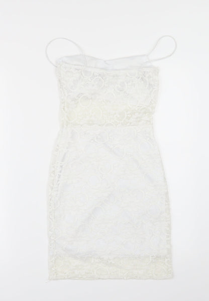 Boohoo Womens White   Bodycon  Size 8