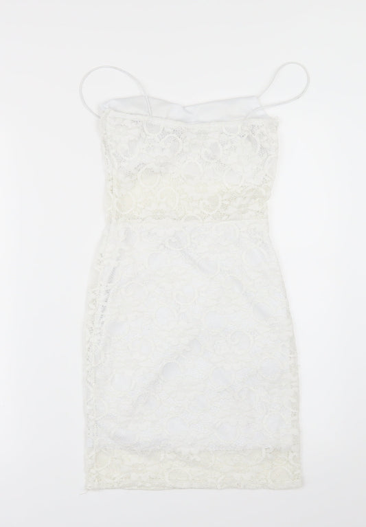 Boohoo Womens White   Bodycon  Size 8