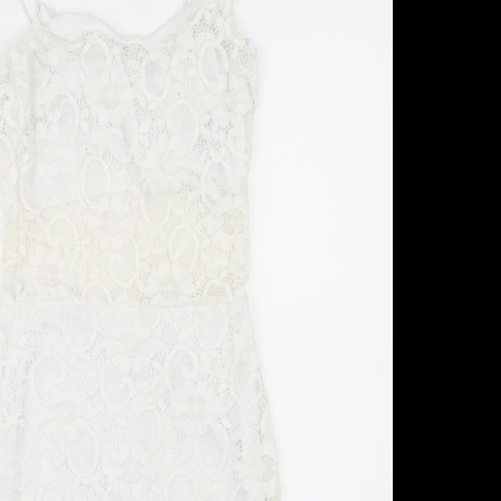 Boohoo Womens White   Bodycon  Size 8