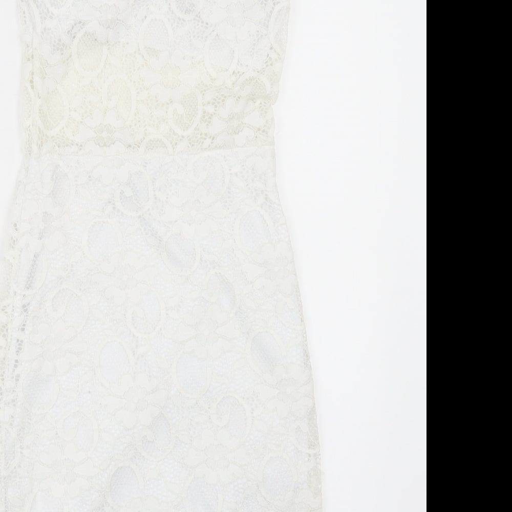 Boohoo Womens White   Bodycon  Size 8