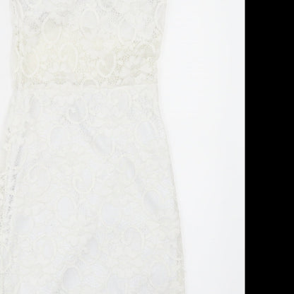 Boohoo Womens White   Bodycon  Size 8