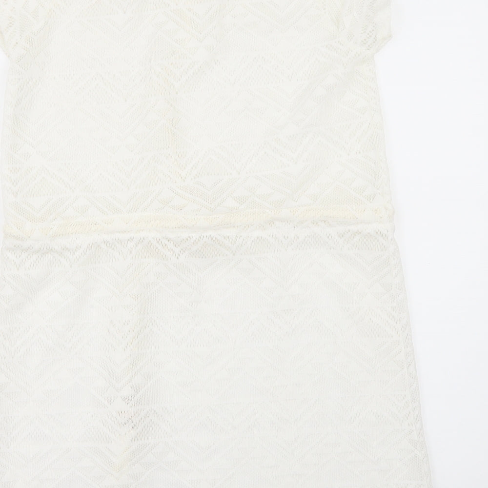 Primark Womens White   T-Shirt Dress  Size 8  - beach dress