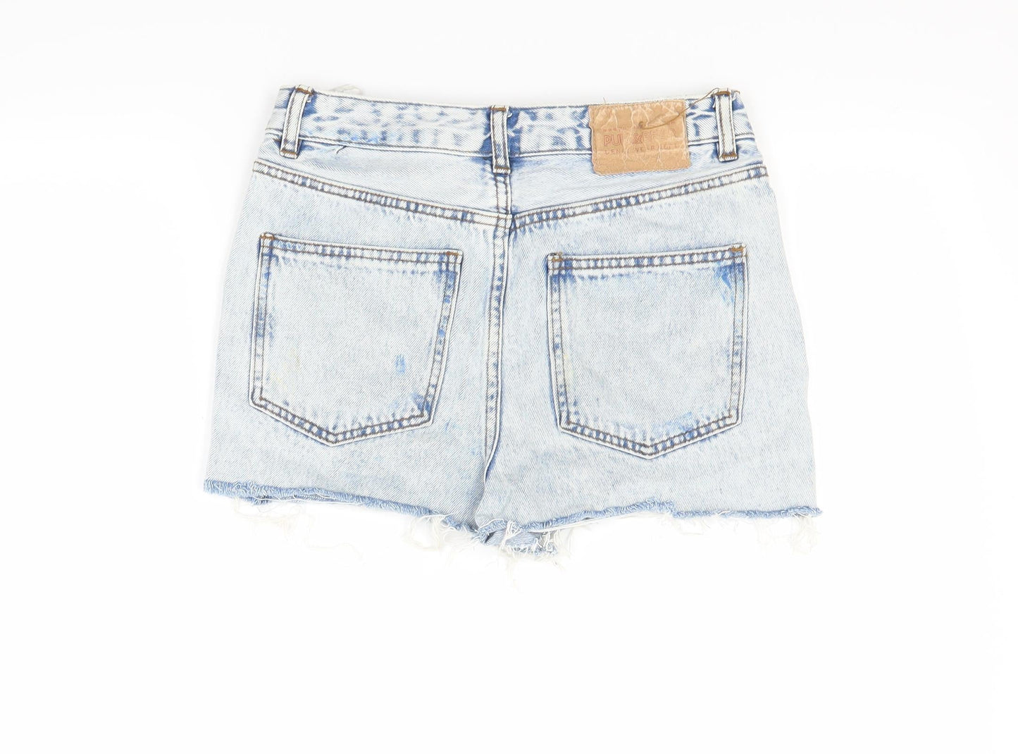 Pull & Bear Womens Blue  Denim Cut-Off Shorts Size 32 in