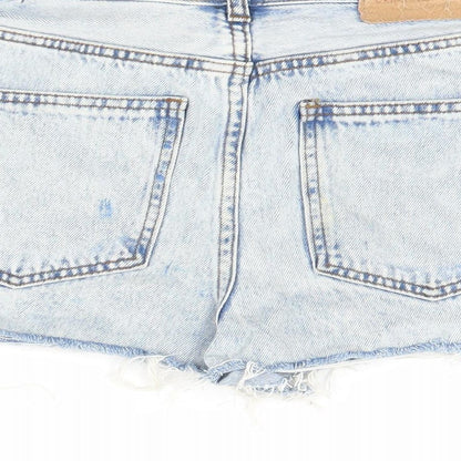 Pull & Bear Womens Blue  Denim Cut-Off Shorts Size 32 in