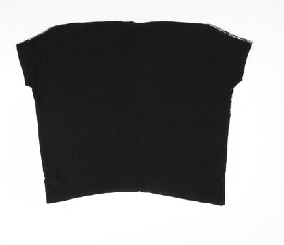 Womens UK Size M Apricot Black Basic T-Shirt