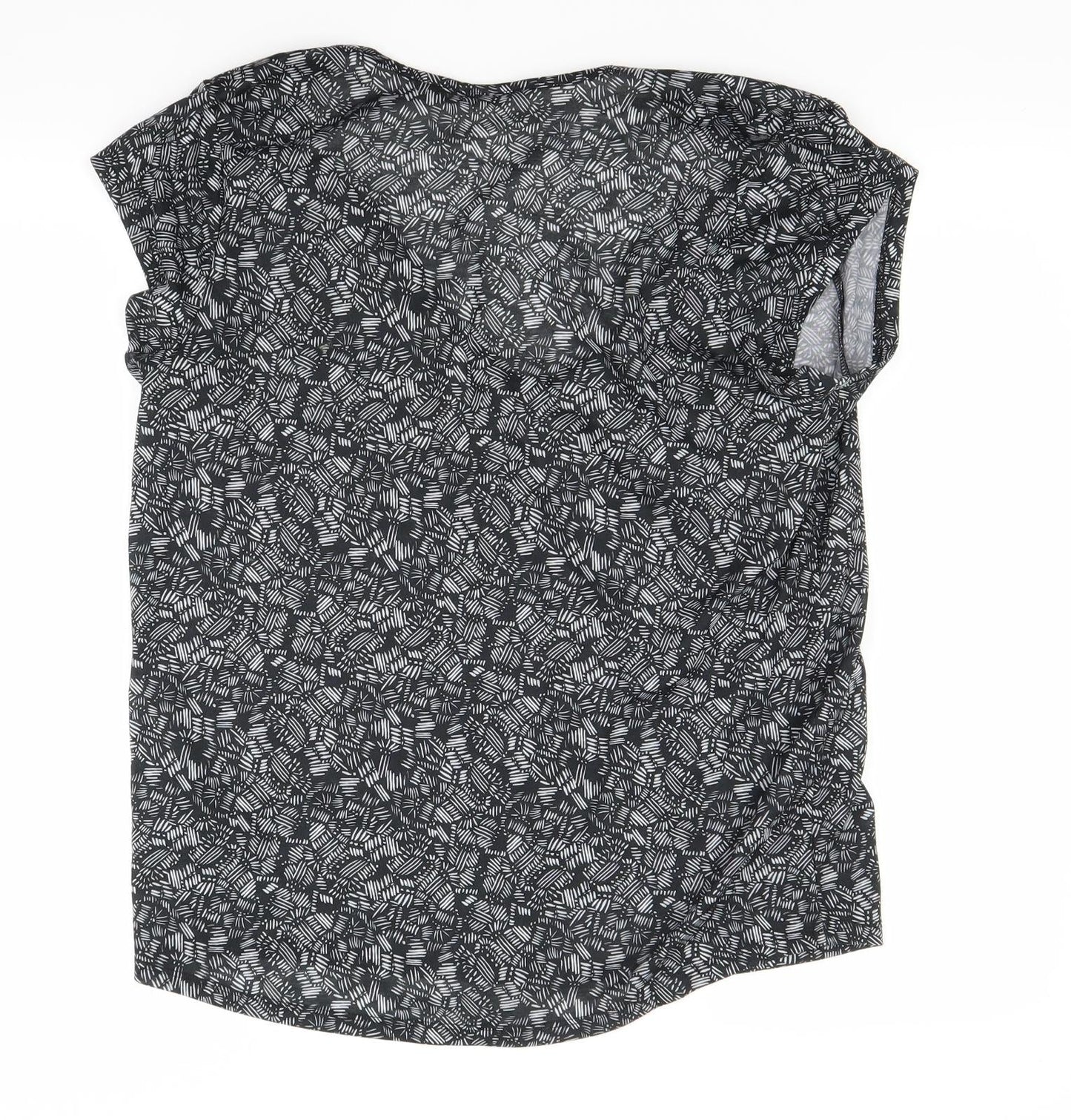 H&M Womens Black Floral  Basic T-Shirt Size L