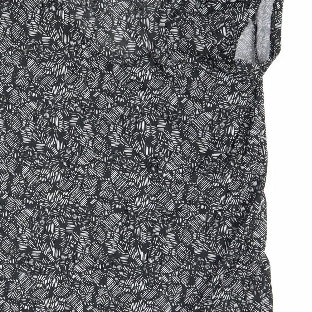 H&M Womens Black Floral  Basic T-Shirt Size L