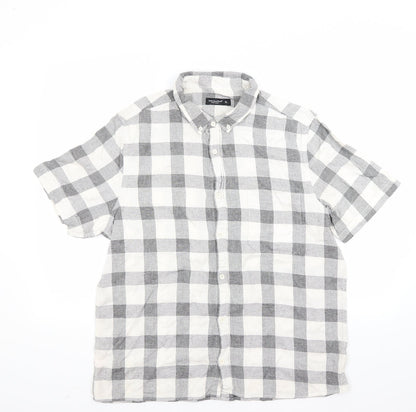 Mens UK Size XL Ceader wood state White  Button-Up Short Sleeve Casual Shirt