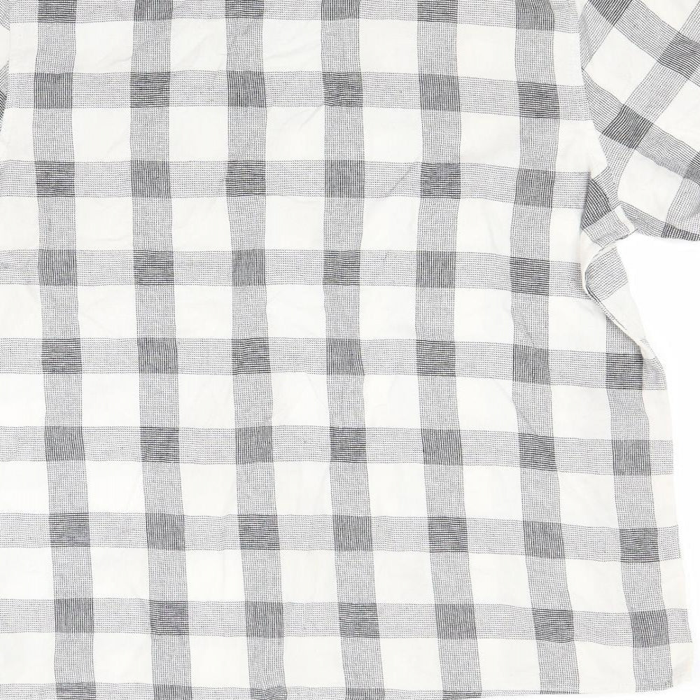 Mens UK Size XL Ceader wood state White  Button-Up Short Sleeve Casual Shirt