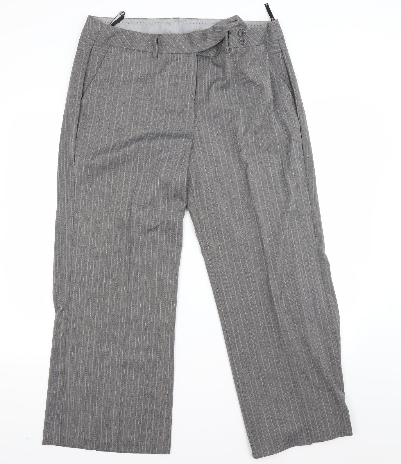 Womens UK Size M Marks and Spencer Regular Fit  Grey Trousers