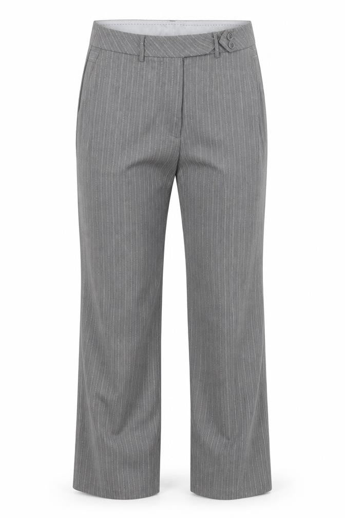 Marks & Spencer Womens Grey Striped  Trousers  Size M L26 in