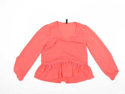 Womens UK Size S Yas Red Basic Blouse