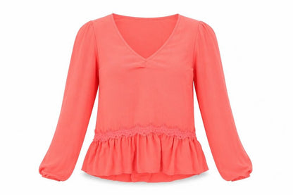 Womens UK Size S Yas Red Basic Blouse